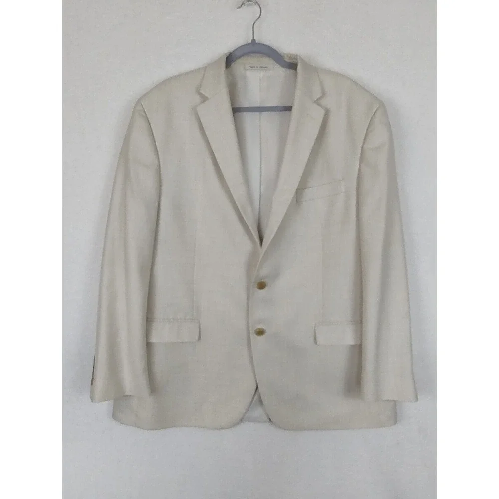 Chaps Blazer Mens 46 Regular‎ Cream Sport Coat Suit Jacket Formal